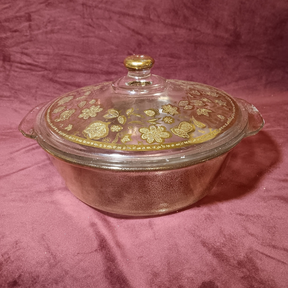 Lid (only) Fits Vintage Georges Briard 2 Qt Fire King Casserole Dish 22K Gold